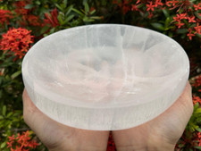 Jumbo Selenite Bowl, 8" Selenite Crystal Charging Bowl For Smudging and Reiki