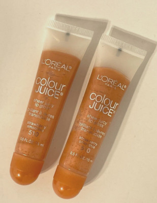 (2) L'Oreal Color Juice Sheer Juicy Lip Gloss #510 Strawberry Smoothie **AS-IS