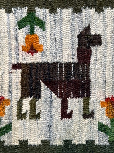 Lana polaca vintage tradicional hecha a mano pictórica multicolor Kilim 142x50 cm - Imagen 4 de 8