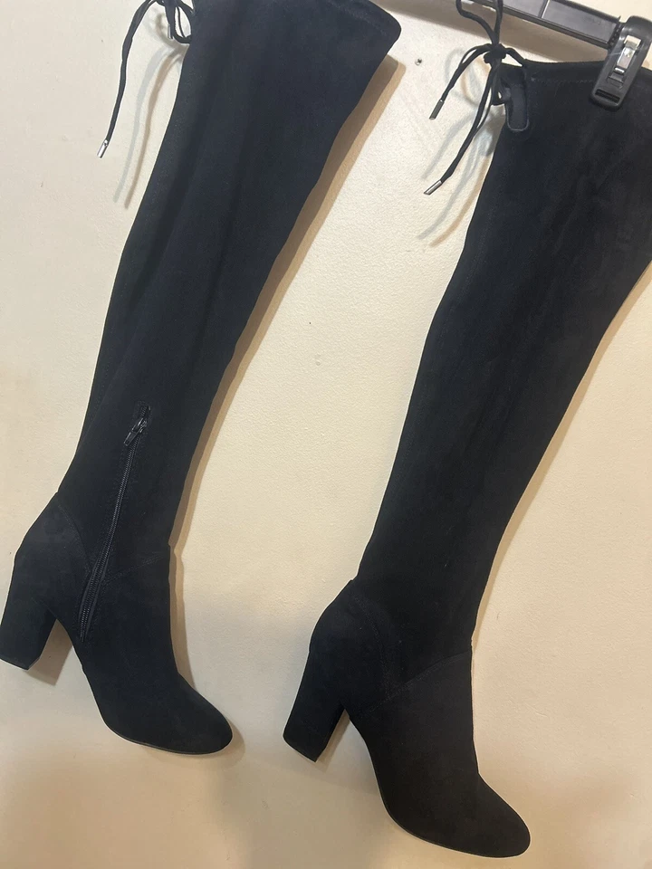 Call It Spring Collin Suede Over the Knee Black Heel Boots Size 8.5 Women’s - Image 2 of 4