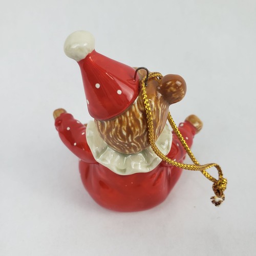 Vintage Gordon Fraser 1984 Ceramic Teddy Bear Red Clown Christmas Ornament - Picture 8 of 10