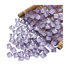 Light Purple Crystal Mosaic Tiles Squares Stained Glass for 100g, LightPurple