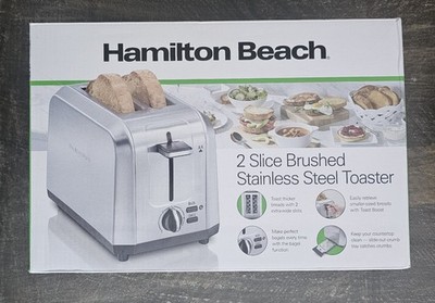 Hamilton Beach 2 Slice Wide Slot Brushed Stainless Steel Toaster Crumb Tray NIB
