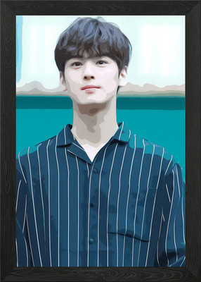 Cha Eun Woo Idol Kpop gerahmtes Wandbild Poster Leinwanddruck Bild