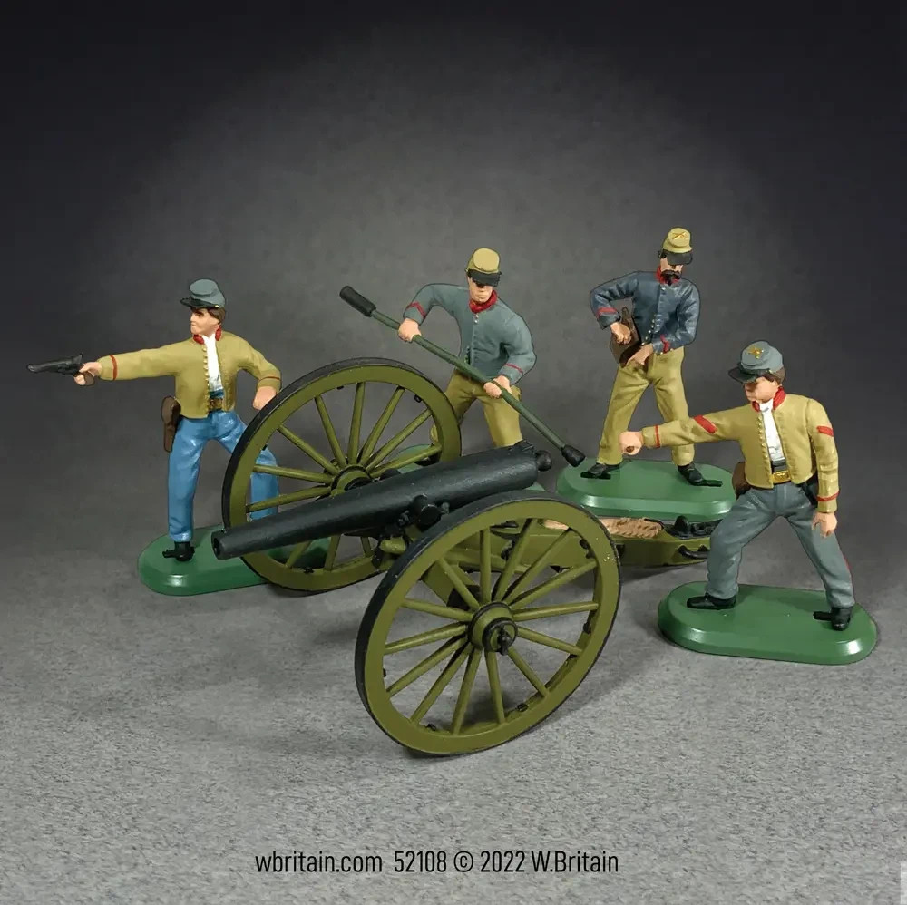 BRITAINS SOLDIERS 52108 - 3 Inch Ordnance Rifle Cannon with 4 Artillery Crew
