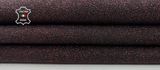 WINE RED GLITTER SHIMMER ROUGH PRINT Thick Goatskin Leather 4 sqf 1.4mm C7160