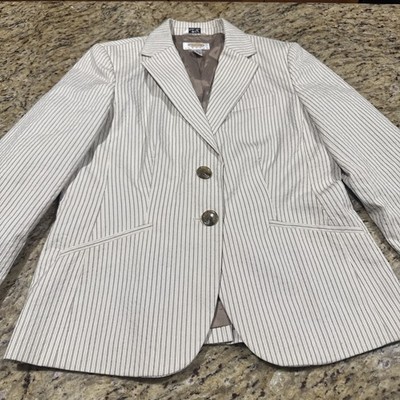 Vintage ITALIAN FABRIC Godfather Stripe Italy TALBOT'S Blazer Jacket Women s 4