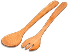 Salatbesteck Salat - Besteck Vorleger aus Kirschholz 2-tlg. L&auml;nge 34,5 cm