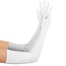 22" Long Opera Gloves Stretch Above Elbow Cosplay Glove Super Long Gloves White