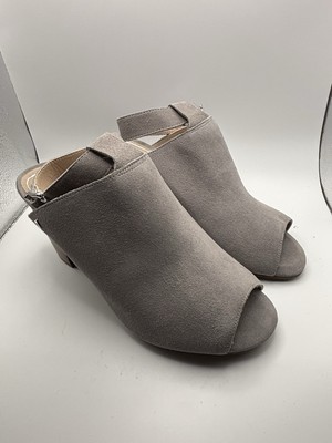 NEW! Vionic Kaia Stacked Heel Sandals / Light Gray Suede / US 10 EUR 42 UK8