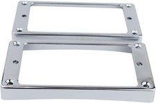 Guyker Curved Bottom Metal Humbucker Pickup Mounting Ring Set - Chrome - 2