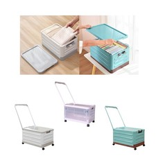 Storage Bin with Wheels and Handle Rolling Crate Car Trunk Storage Box