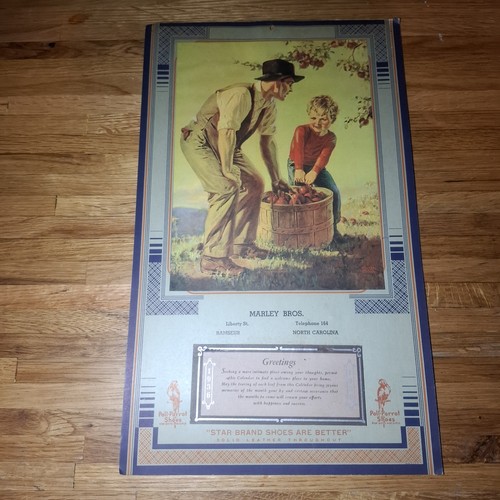 1936 MARLEY BROS Poll Parrot star brand shoes RAMSEUR NC Advertising Calendar
