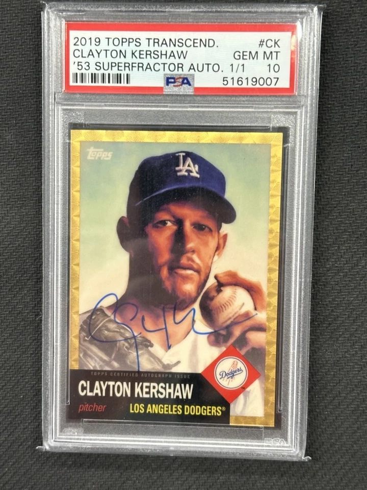 Clayton Kershaw 2019 Topps Transcendent 53 Superfractor Auto PSA 10 #CK 1/1