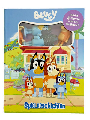 BLUEY  Spiel Geschichten mit 4  Figuren und Erzählbuch - NEU OVP - Activity Kit