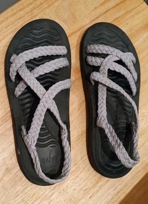 Megnya Comfort Walking Outdoor Woven Rope Strap Slip on Sandals Grey Size 8 PUC