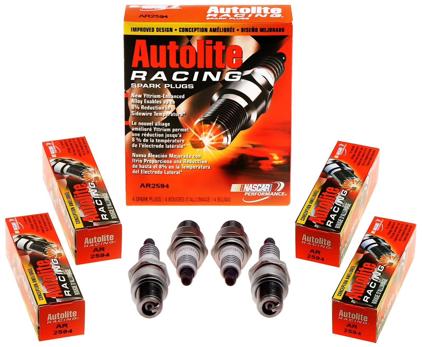 Autolite AR2594 Racing Spark Plug 4 Pack for Yamaha Arctic