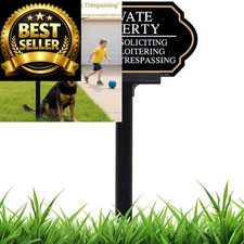 Private Property No Trespassing Sign with Stake, 5 x 10 inch, A1511