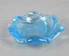 Vintage Fenton Swirl Aqua Blue Candy Trinket Dish Ashtray Heavy Art Glass