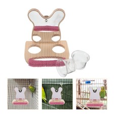 Bird Feeding Station Parrot Play Stand Food Dish Perch Cage Tray