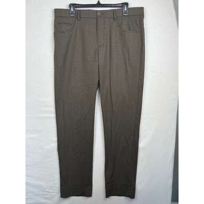 Comfort-EZE Mens Wool Blend Stretch Dress Pants Brown Size 34 Straight Leg 34x31