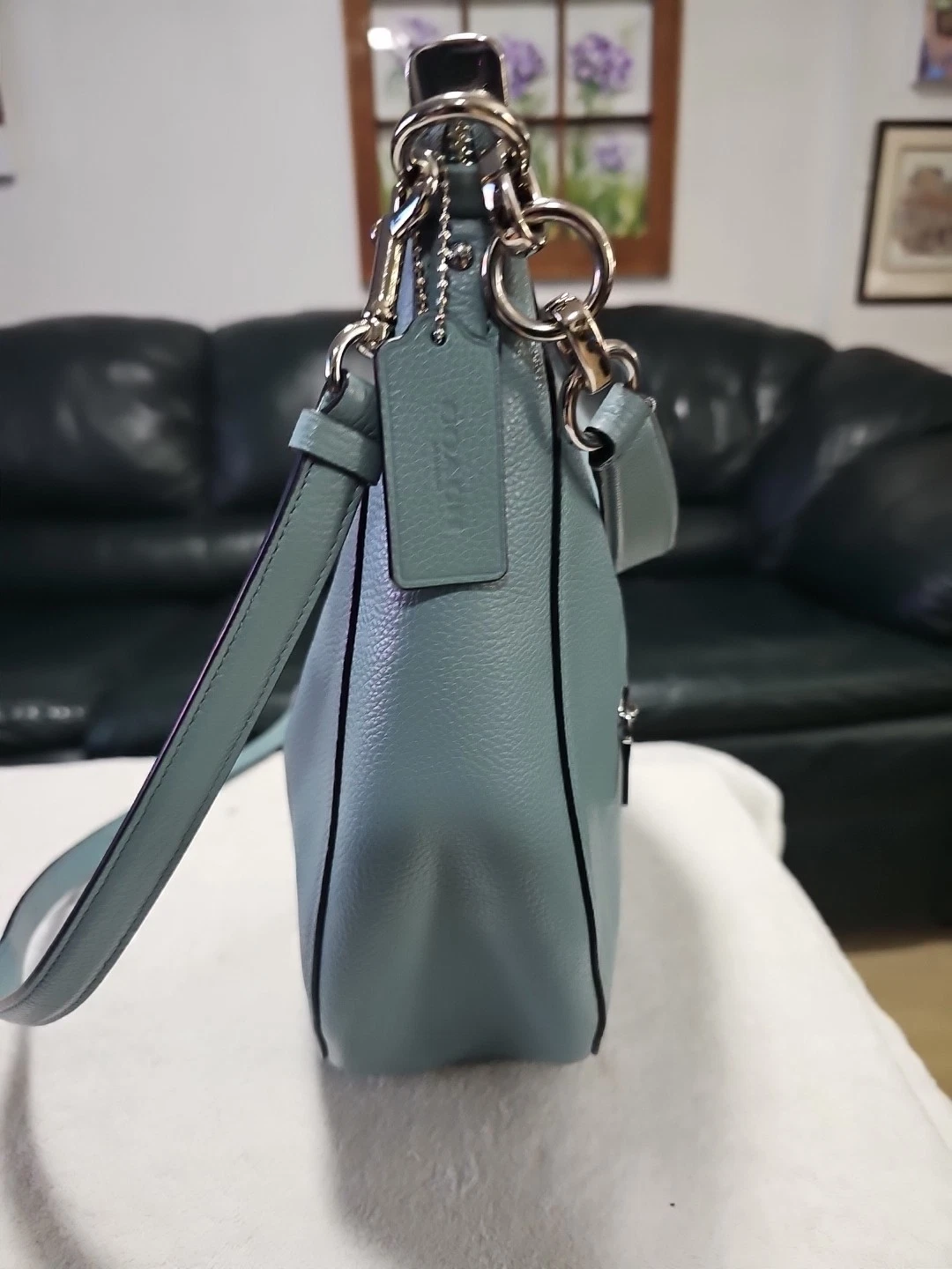 BORSA A TRACOLLA COACH #F58036 ELLE BLU PELLE CIOTTOLI TRACOLLA MESSENGER BAG