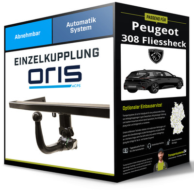 Abnehmbare Anhängerkupplung für PEUGEOT 308 Fliessheck 09.2013-06.2021 II Oris