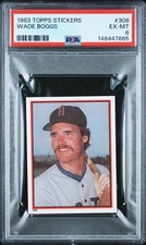 1983 Topps Stickers #308 Wade Boggs Boston Red Sox RC Rookie HOF PSA 6 EX-MT