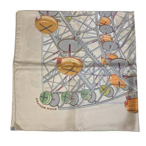 HERMES GRANDE ROUE Carre 90 Silk Scarf 268329