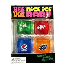 Mini Squishy Squeeze Cube Fidget Toy Set of 4 Stress Relief Sensory Toys