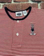 Vintage Looney Tunes Bugs Bunny Embroidered Striped Henley T Shirt Men  s Small