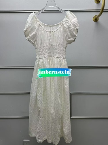Nuevo Vestido Francés Calado Bordado Cordón Correa Manga Burbuja Cintura Alta - Imagen 6 de 23