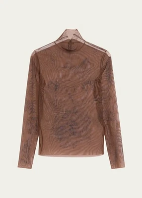 Balenciaga Men's Tulle Tattoo-Printed Mock-Neck Shirt - Image 1 of 4