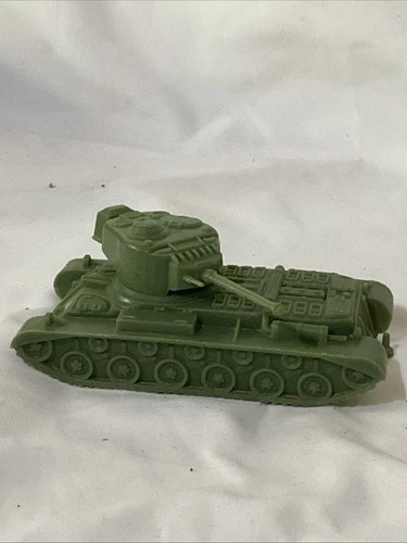 Marx Toys Battleground: #41 American Tank Olive Green Military Vehicle VTG Plast