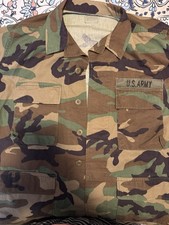 U.S. Army Woodland Camo BDU Combat Coat Medium Short NSN 8405-01-084-1646