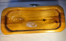 Wood Hand Carved Rectangular Bowl Farmhouse Charcuterie Serving Centerpiece