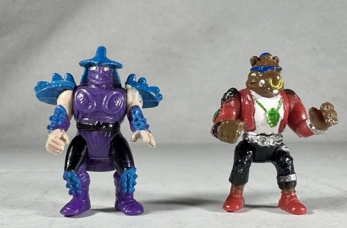 TMNT Mini Mutants Bebop & Shredder 1” Micro Figures Vintage 1994 Ninja Turtles