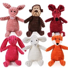 Dog Squeaky Plush Toy Corduroy Chew Toy Pet Puppy Teeth Cleaning Training Toy