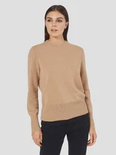 $295 Equipment Women's Sanni 100% Cashmere Crewneck Sweater Camel Tan Beige XS