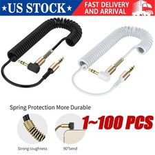 3.5mm Male to Male AUX Cable LOT L-Shaped Right Angle Car Audio Headphone Jack