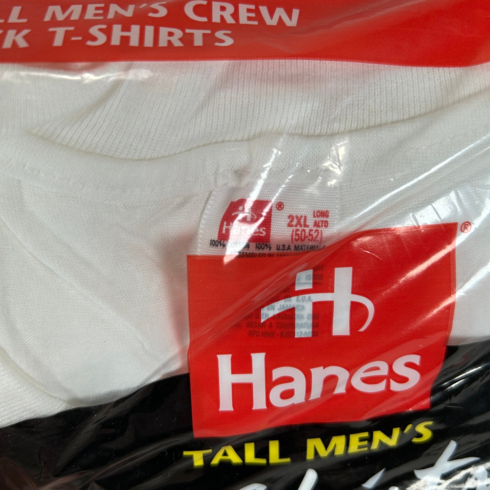 Vintage 1997 Hanes Tall Mens 2XL White Crew Neck T-Shirts 3 Pack 100percent Cotton NEW image 5