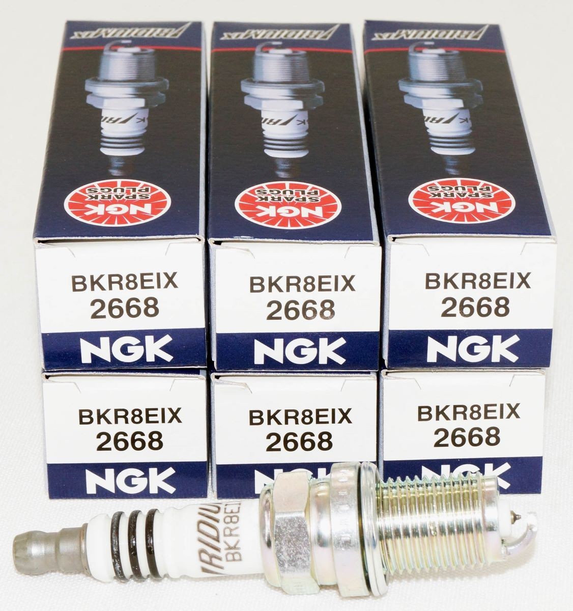 6 Pack Genuine NGK 2668 Iridium IX Spark Plugs BKR8EIX for Audi VW and Porsche