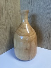 Wooden Hand Turned Vase 12  Tall Vintage