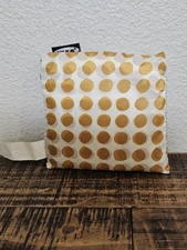 New IKEA SKFNKE Foldable Pocket Reusable Shopping Tote Bag Yellow Polka Dot