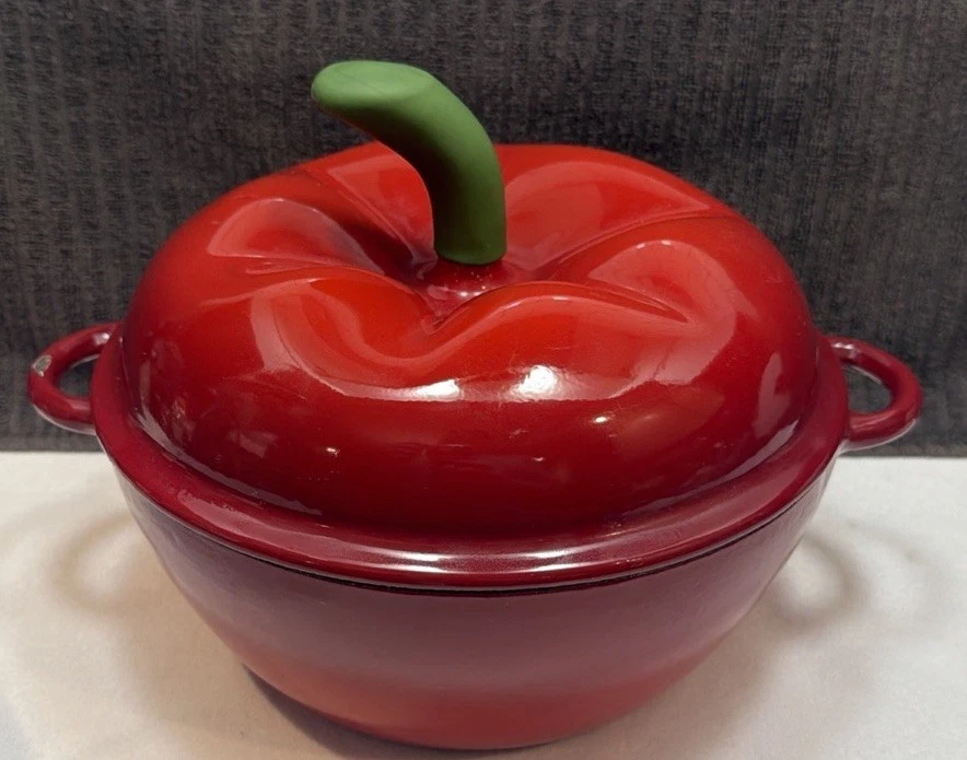 Technique Enameled Cast Iron 2QT Red Apple Pot Dutch Oven w Trivet
Opens in a new window or tab