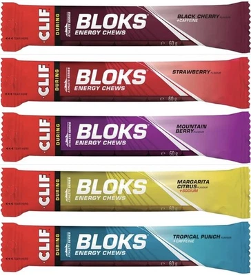 CLIF BLOKS Energy Chews Mixed Flavours Running & Cycling 3x60g or 18x60g