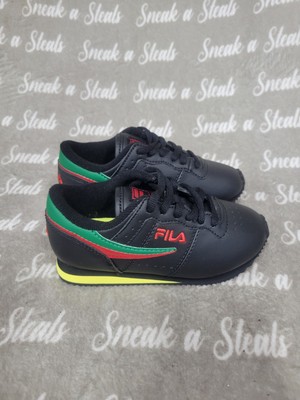 FILA Machu Outline Unisex Sneakers Shoes Size 12C Black Green Red Yellow 