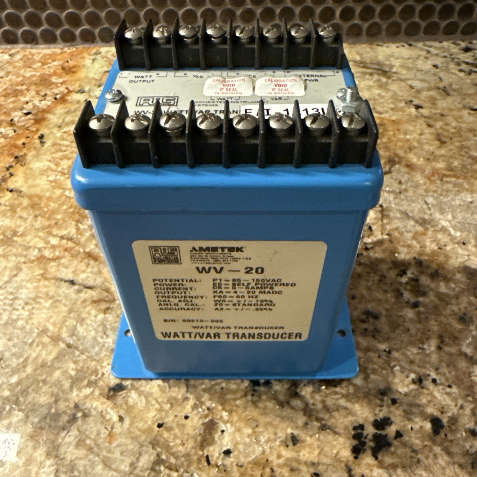 Ametek WV-20 Watt/VAR Transducer. S/N 8910-003. E/I-1213L