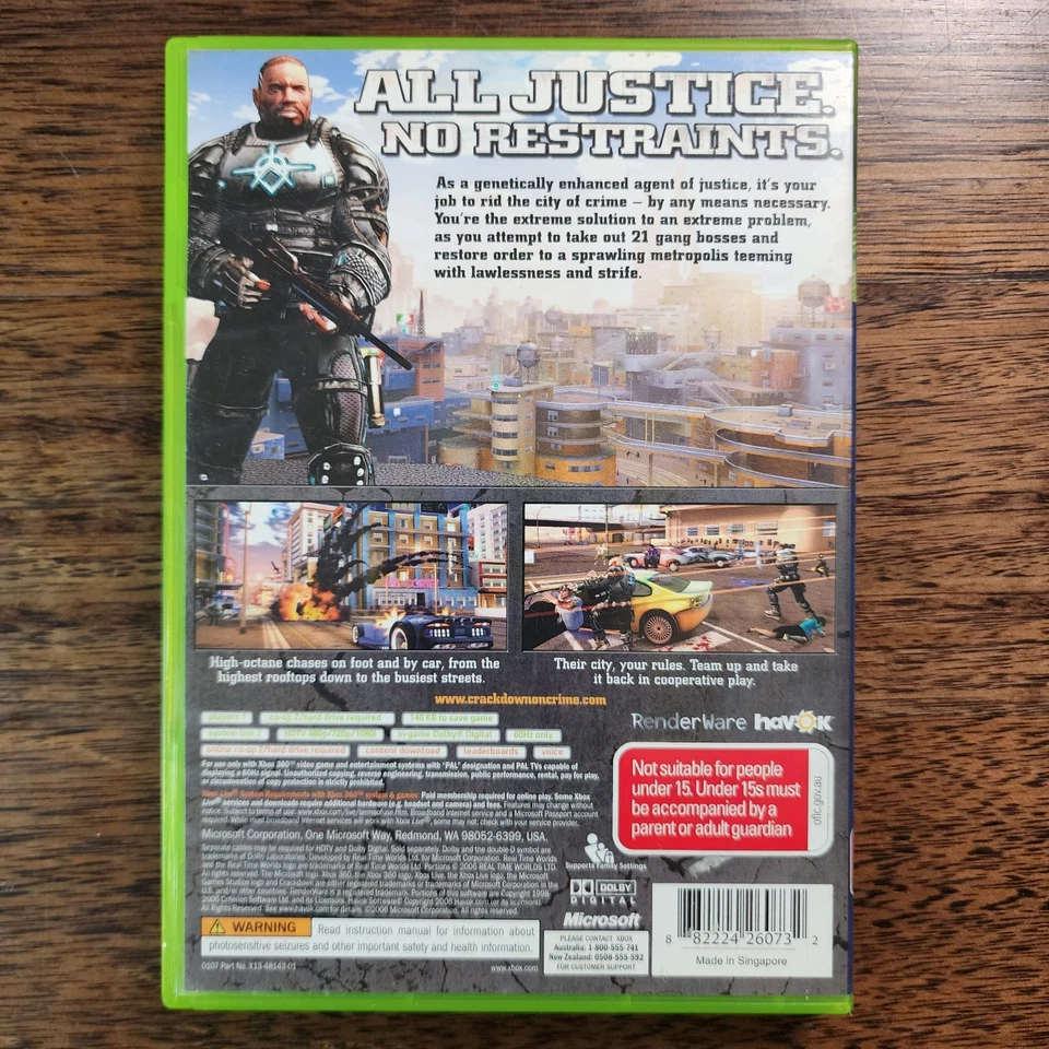 Case Only CRACKDOWN Xbox 360 PAL W/ Manual Free Postage Australia  - Image 2 of 4