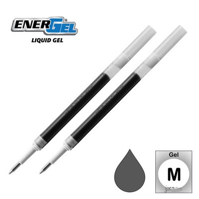 2 Pk Pentel LR7-N EnerGel Refills, 0.7 mm Medium, Gray